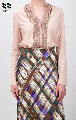 Woven check Print bias cut Midi Skirt front detail.jpg Woven check Print bias cut Midi Skirt front detail.jpg