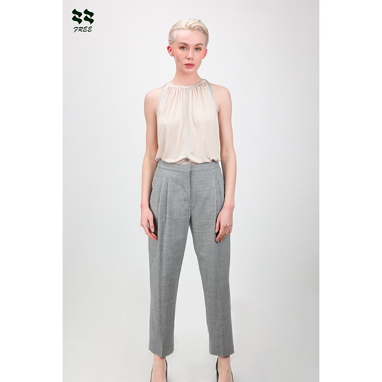 Женская удобная блузка из джерси без рукавов с круглым вырезом